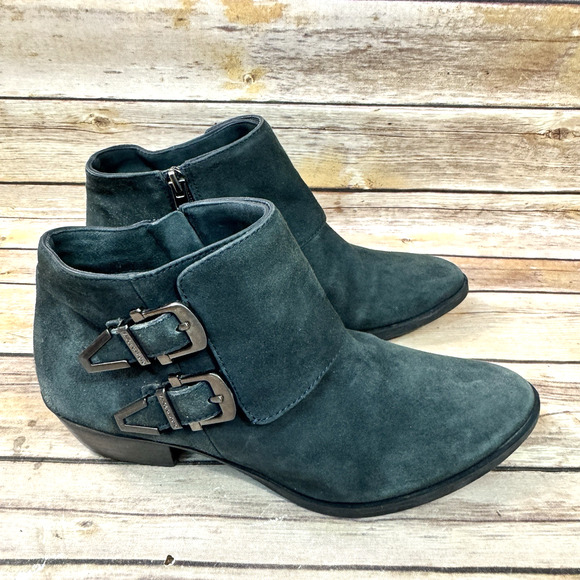 Vince Camuto Womens Gray Suede Leather Trapeez Ankle Boots 6M - Picture 2 of 7